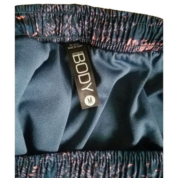 COTTON ON Body Juniors Swim Athletic Shorts Size Medium Navy / Peach Palm Tree - Picture 3 of 3